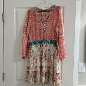 Floral Pink and Cream Dress